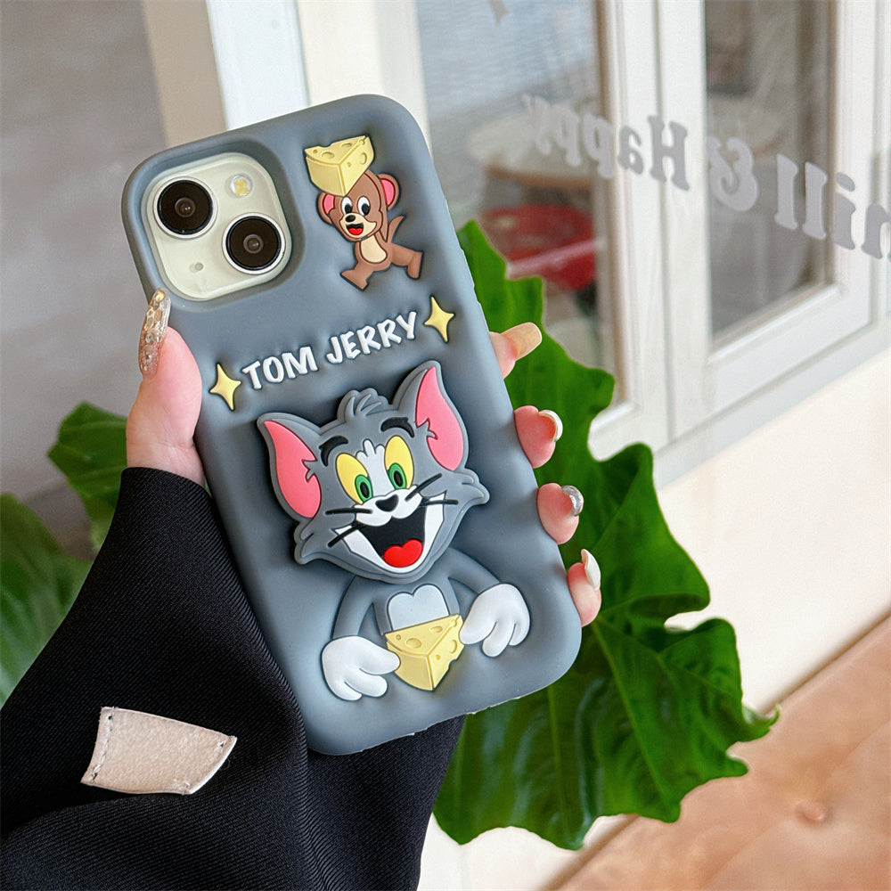 New 3D Cartoon Tom & Jerry Holder Stand Phone Case