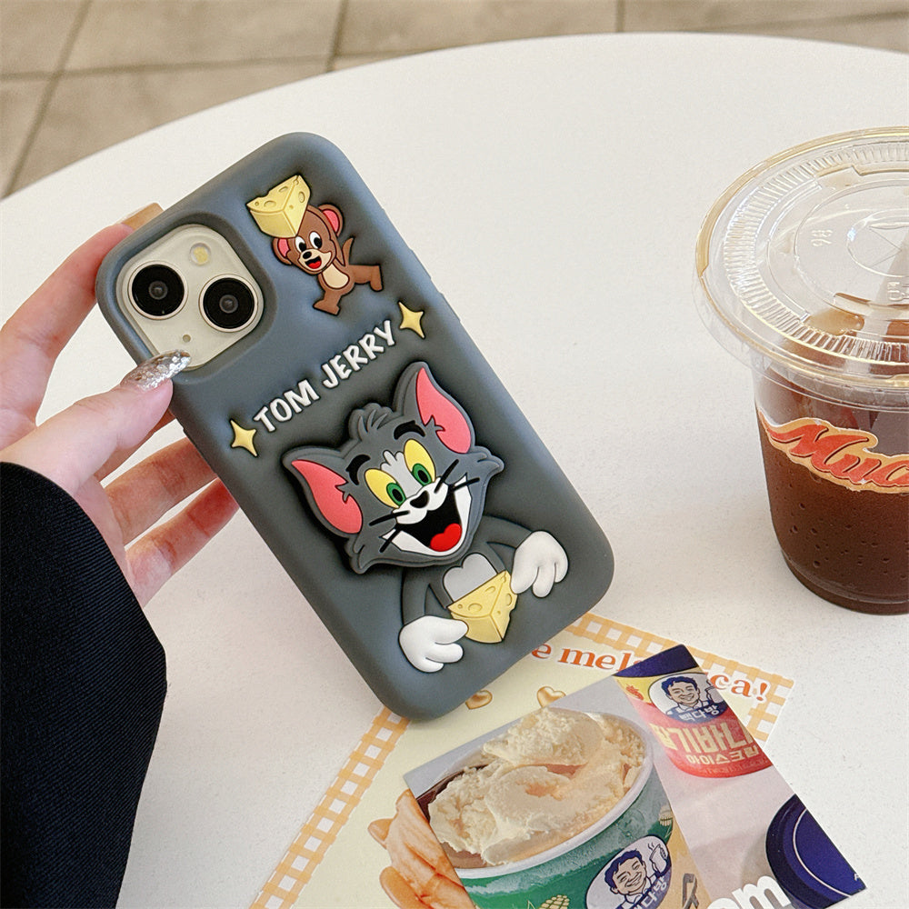 New 3D Cartoon Tom & Jerry Holder Stand Phone Case