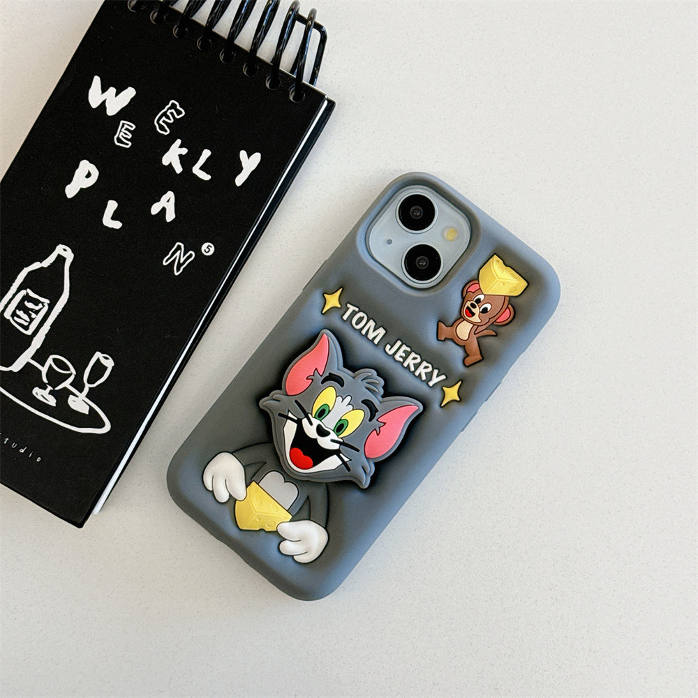 New 3D Cartoon Tom & Jerry Holder Stand Phone Case