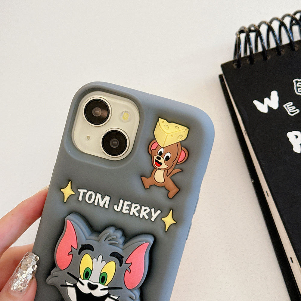 New 3D Cartoon Tom & Jerry Holder Stand Phone Case