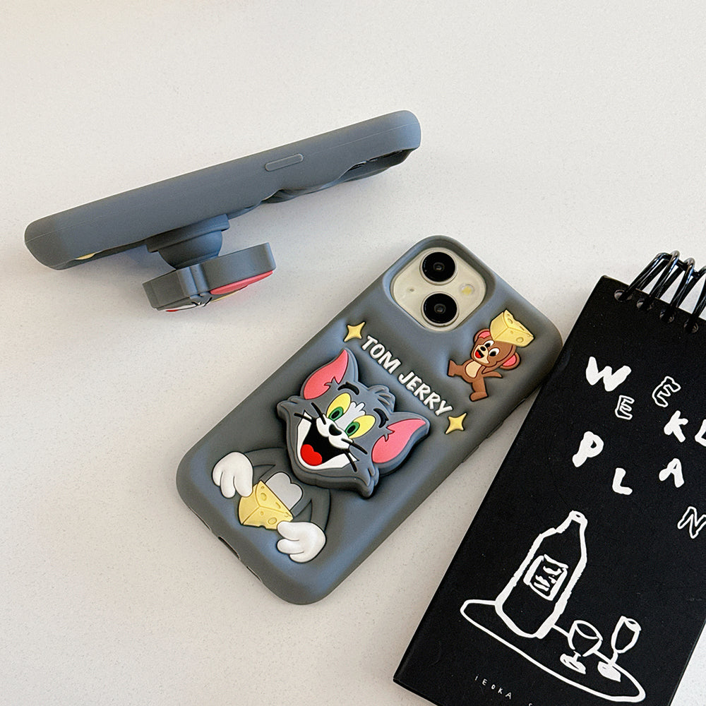 New 3D Cartoon Tom & Jerry Holder Stand Phone Case