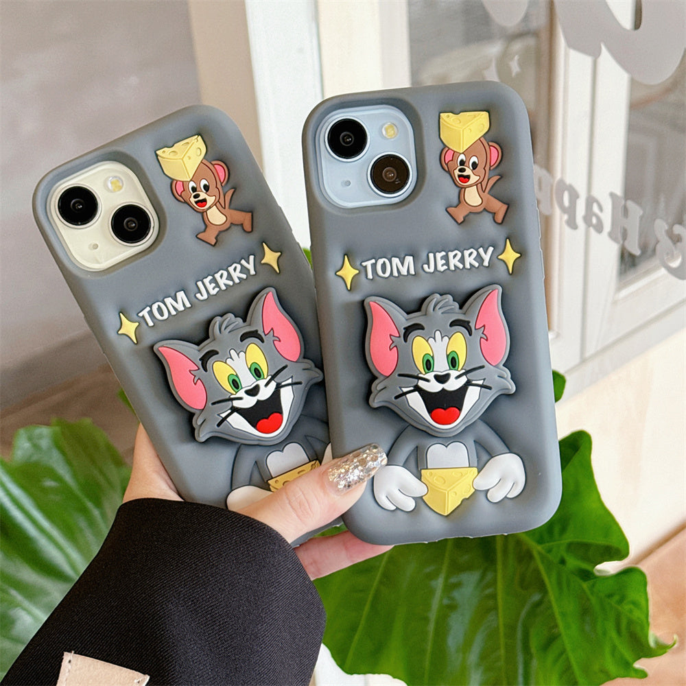 New 3D Cartoon Tom & Jerry Holder Stand Phone Case