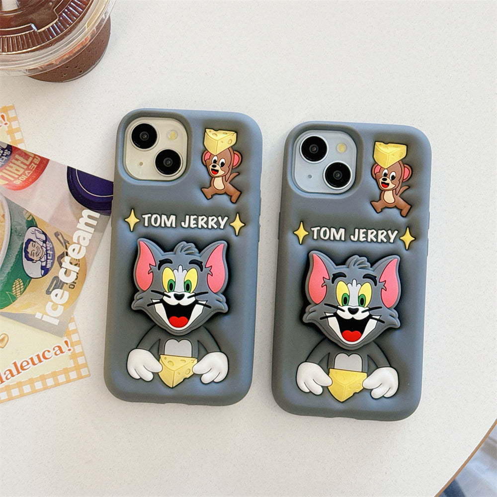 New 3D Cartoon Tom & Jerry Holder Stand Phone Case