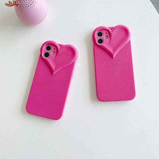 New Pink Heart Silicone Case