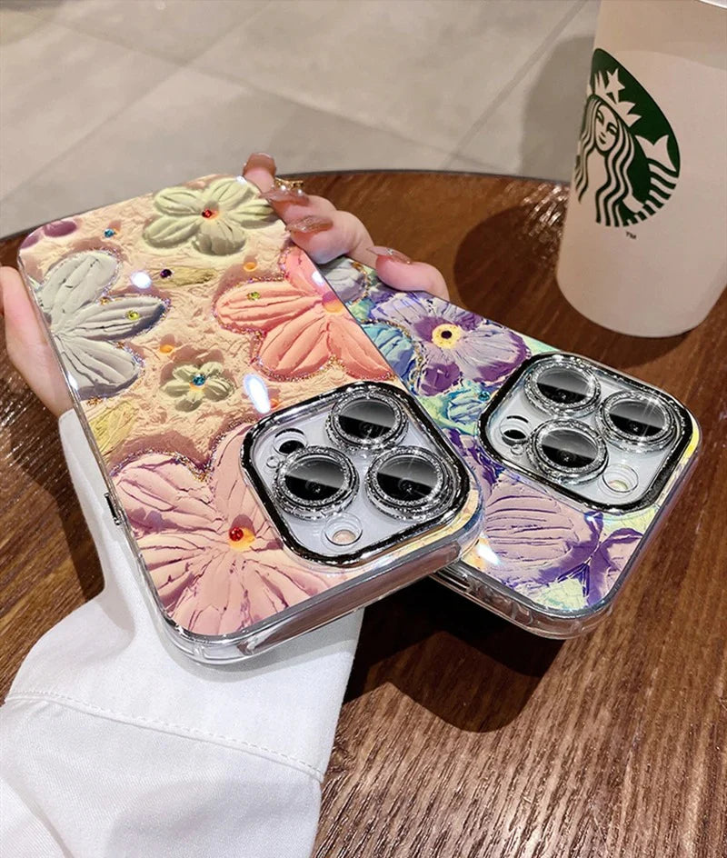 New Floral Glitter Lens IMD Case! ✨