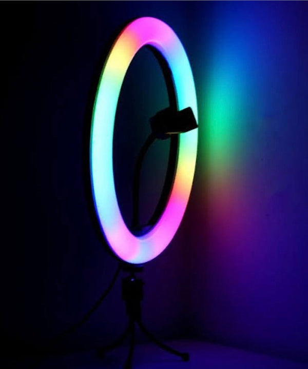 33CM Tiktok RGB Ringlight with 7ft stand (16 Modes or Colors of Illumination for Creativity in Pakistan")