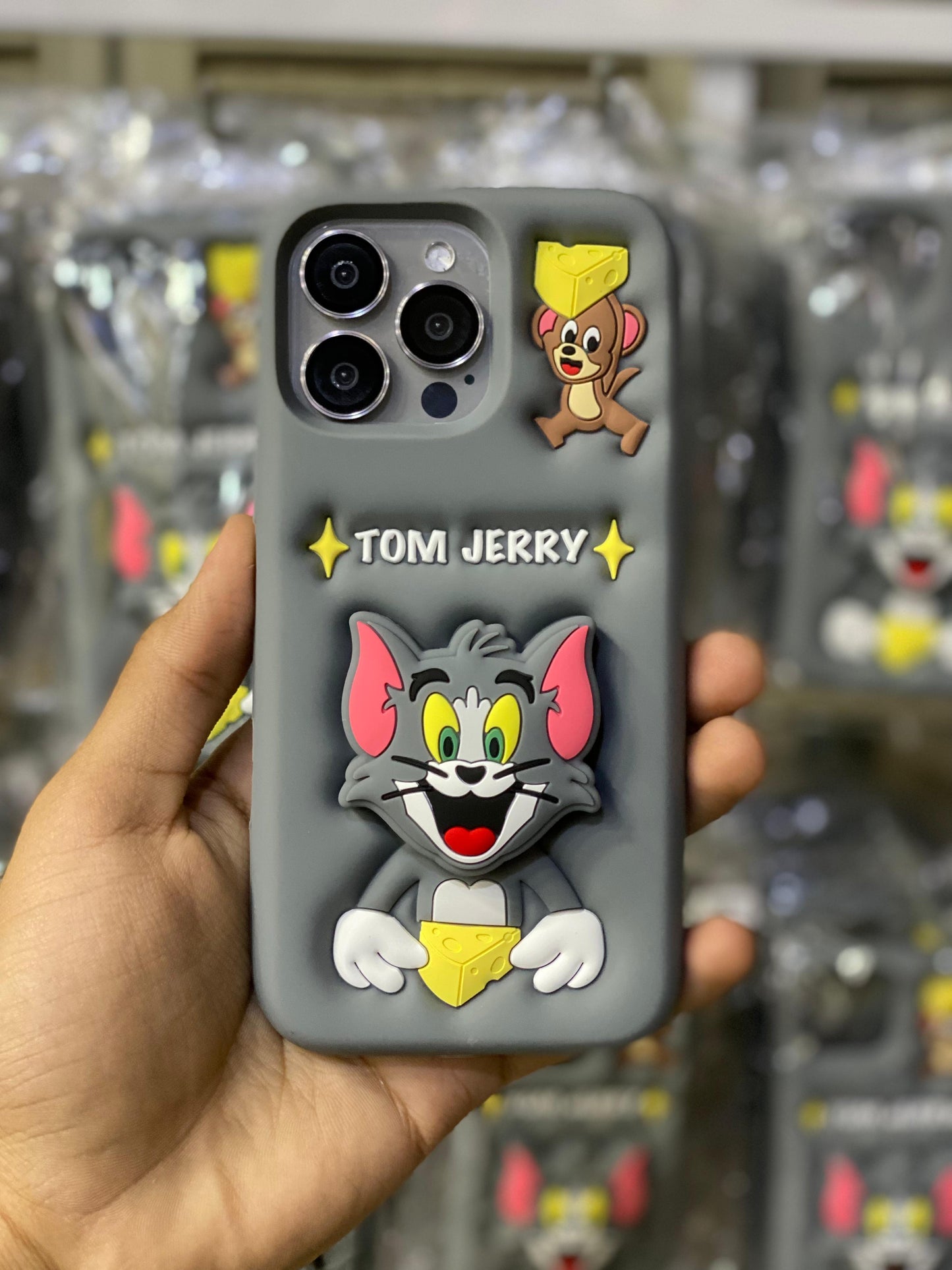 New 3D Cartoon Tom & Jerry Holder Stand Phone Case