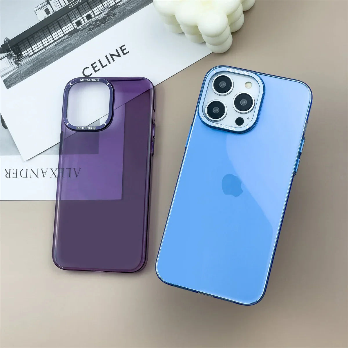 Luxury Transparent Metal Lens Frame Phone Case For