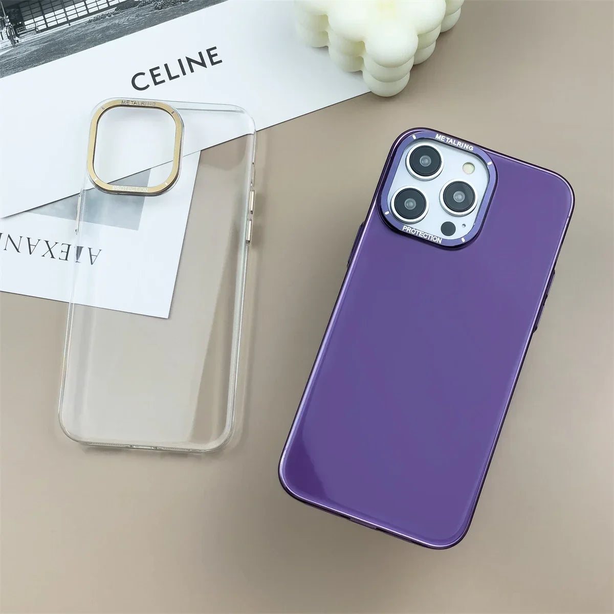 Luxury Transparent Metal Lens Frame Phone Case For