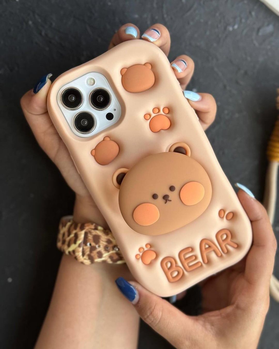 Cute Brown Bear Hidden Holder Case