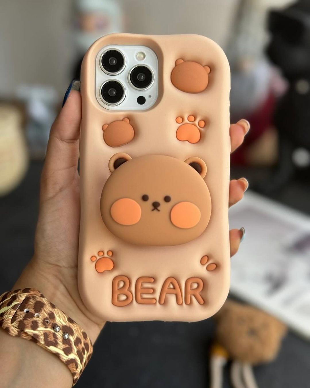 Cute Brown Bear Hidden Holder Case