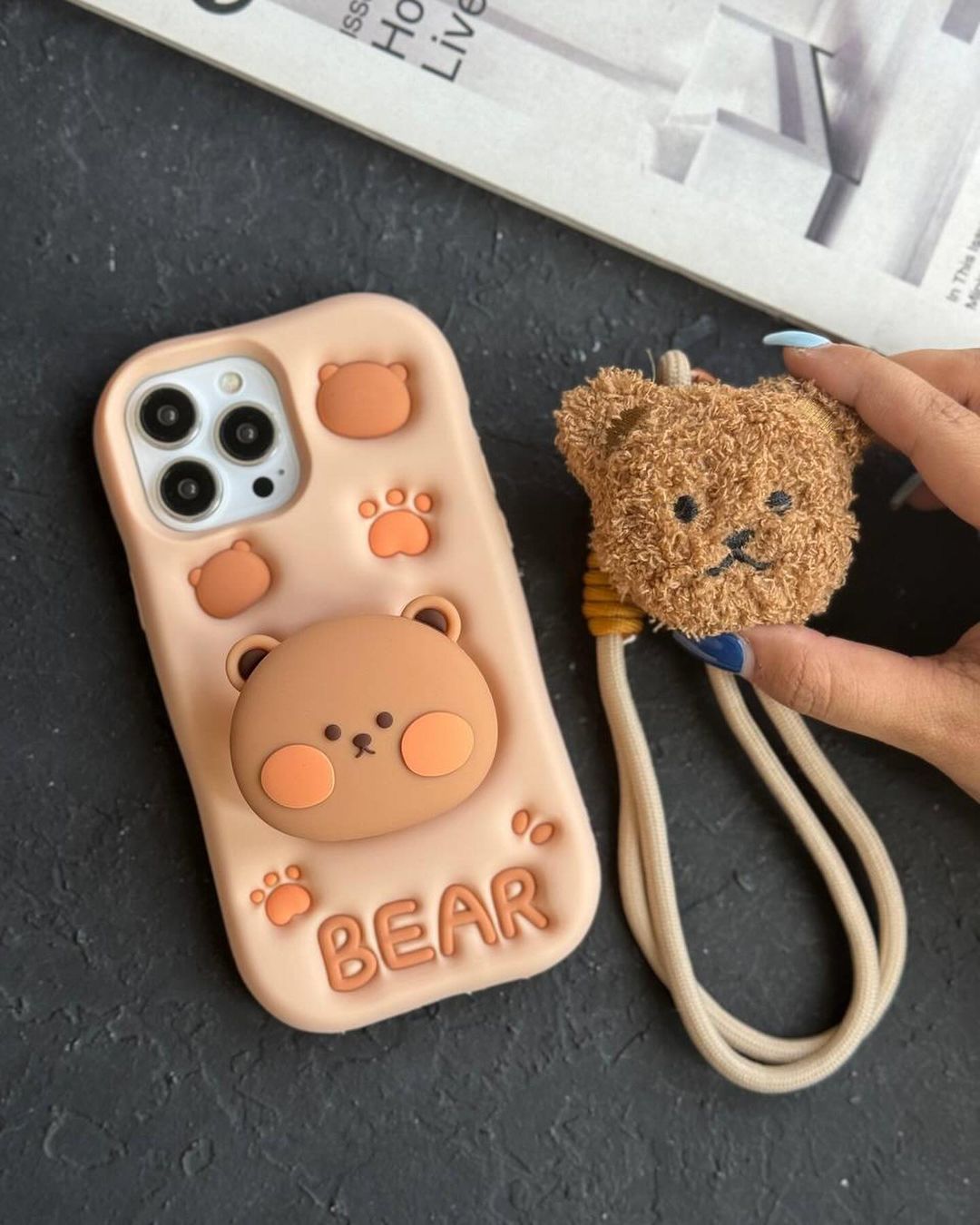 Cute Brown Bear Hidden Holder Case