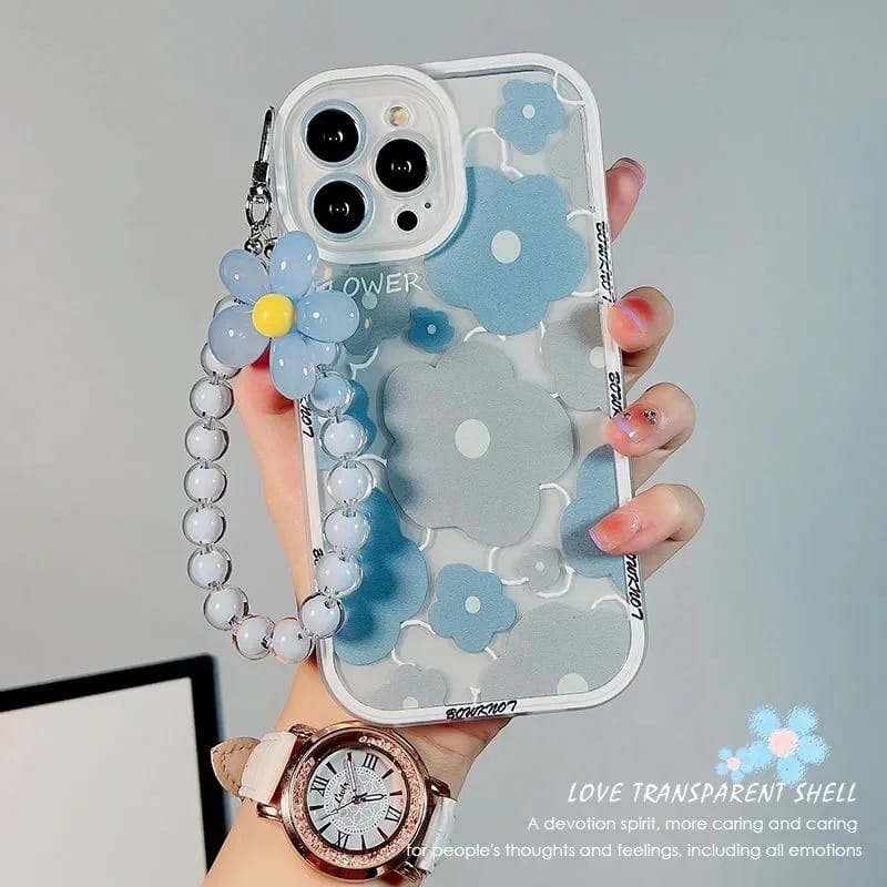 Blue Floral Case With Bracelet