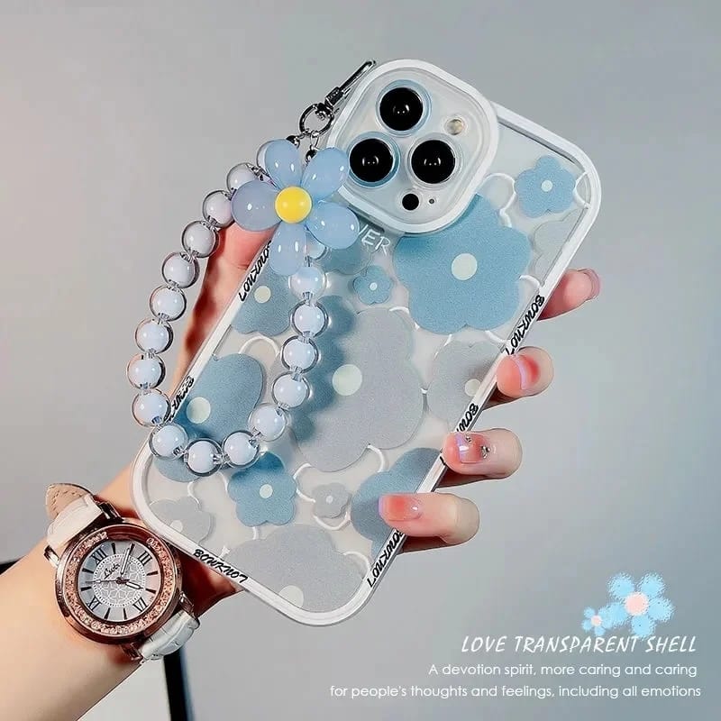 Blue Floral Case With Bracelet