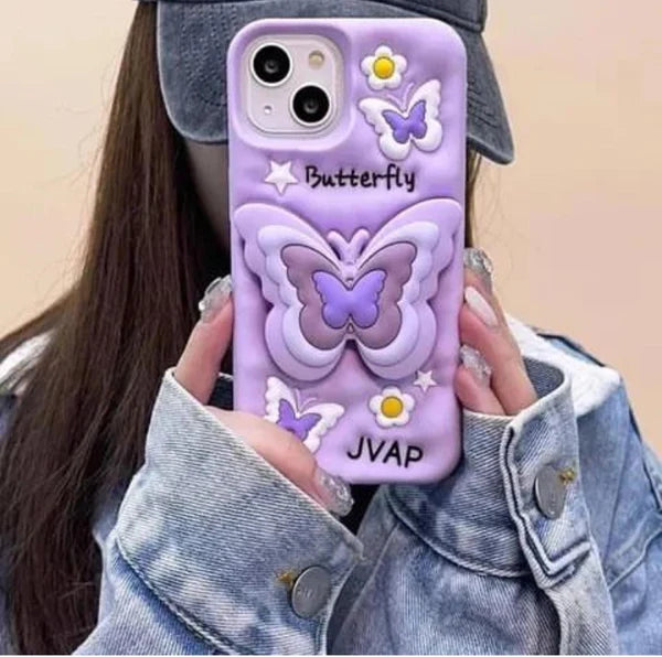 3D Butterfly Folding Stand Bracket Phone Case