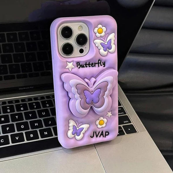 3D Butterfly Folding Stand Bracket Phone Case