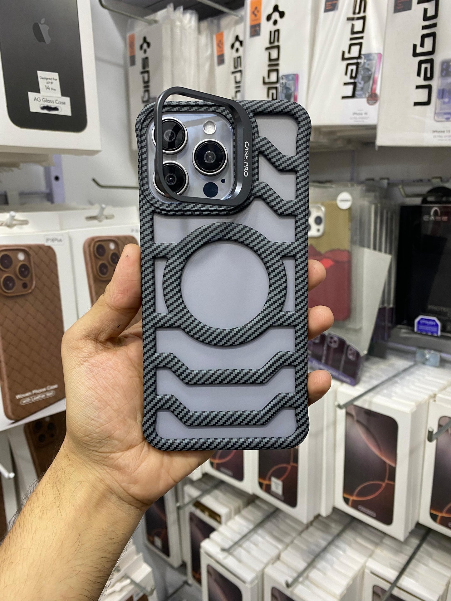 Carbon Fiber Pattern Camera Stand Case