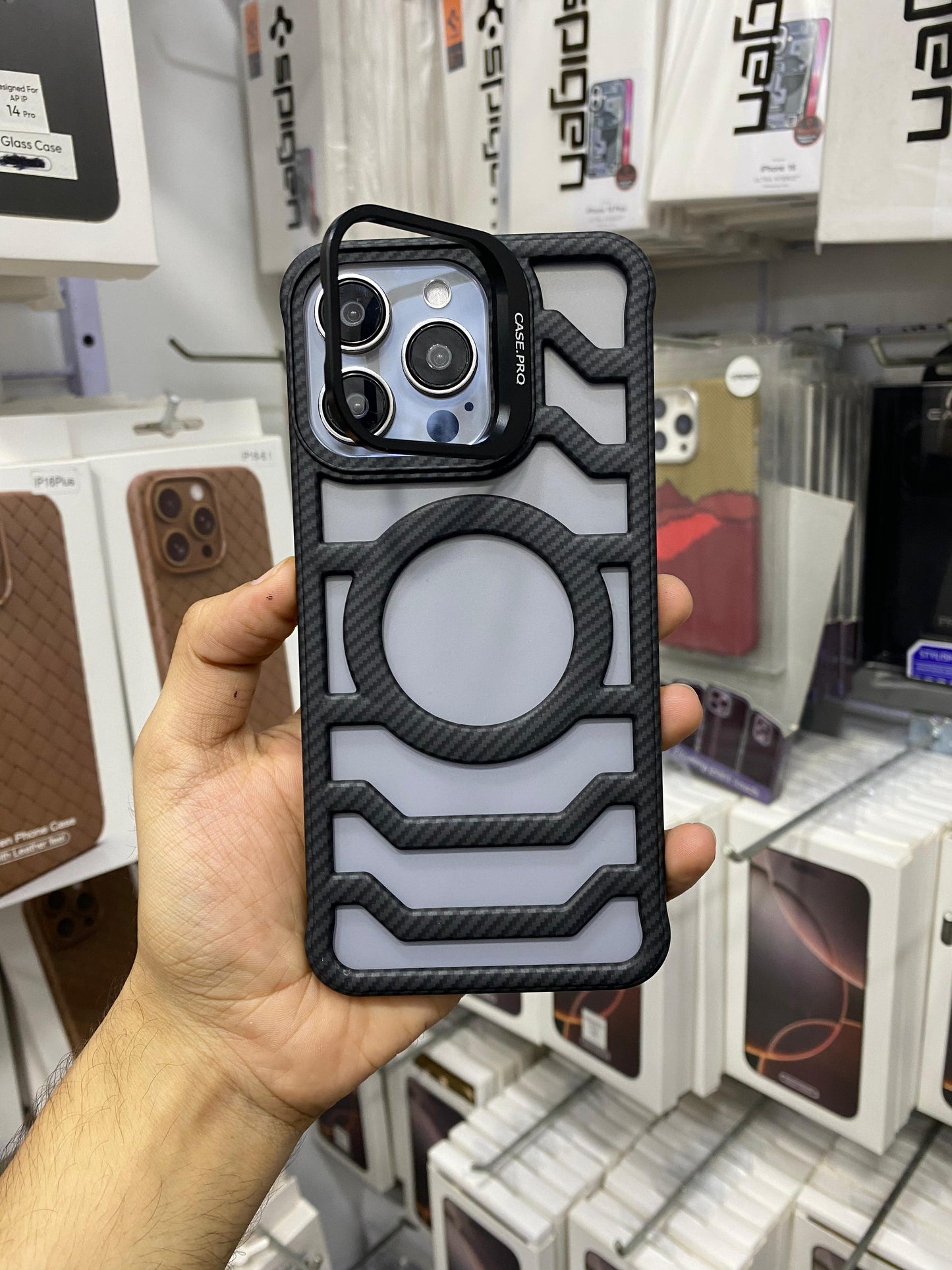 Carbon Fiber Pattern Camera Stand Case