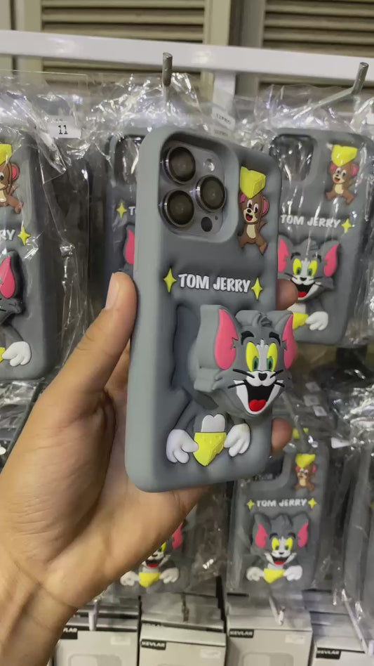 New 3D Cartoon Tom & Jerry Holder Stand Phone Case