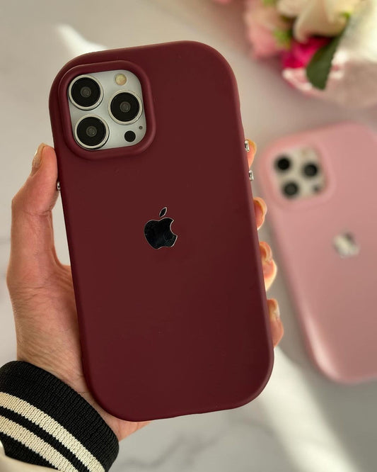 Round Luxury Apple Logo Silicone Case